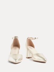 Linzi Gold Wide Fit Davina Wide Fit Closed Back Court Block Shoes - Image 3 of 5