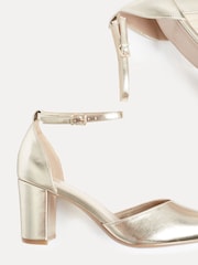 Linzi Gold Wide Fit Davina Wide Fit Closed Back Court Block Shoes - Image 4 of 5