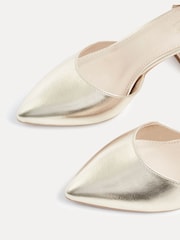 Linzi Gold Wide Fit Davina Wide Fit Closed Back Court Block Shoes - Image 5 of 5