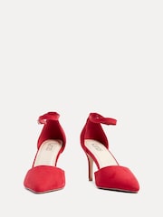 Linzi Red Wide Fit Lavora Wide Fit Stiletto Court Shoes With Ankle Strap - Image 3 of 5