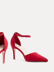 Linzi Red Wide Fit Lavora Wide Fit Stiletto Court Shoes With Ankle Strap - Image 4 of 5