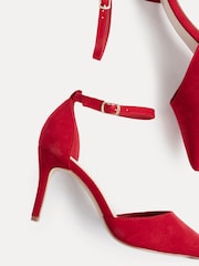 Linzi Red Wide Fit Lavora Wide Fit Stiletto Court Shoes With Ankle Strap - Image 5 of 5