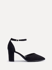Linzi Black Wide Fit Davina Wide Fit Closed Back Court Block Shoes - Image 2 of 5