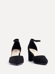 Linzi Black Wide Fit Davina Wide Fit Closed Back Court Block Shoes - Image 3 of 5