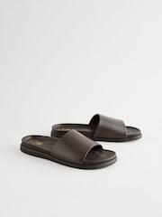 Marrón - Chinelas de cuero - Imagen 2 de 6