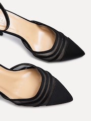 Linzi Black Wide Fit Tianey Wide Fit Court Stiletto Shoes With Mesh Front Detail - Image 6 of 6