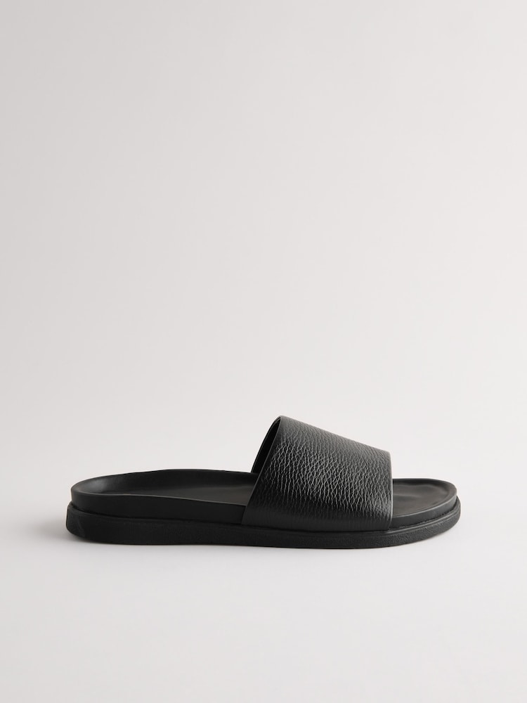 Negro - Chinelas de cuero - Imagen 2 de 6
