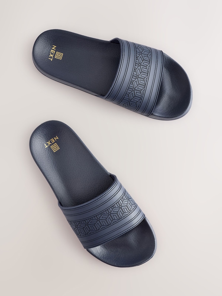 Navy Stripe Sliders - Image 4 of 6