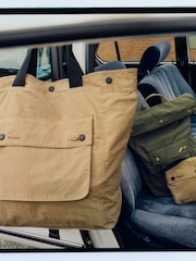 Barbour® Tan Brown Transport 3 Way Tote Backback 100% Cotton Bag - Image 3 of 3