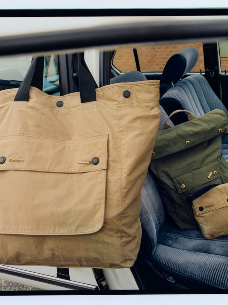 Barbour® Tan Brown Transport 3 Way Tote Backback 100% Cotton Bag - Image 3 of 3
