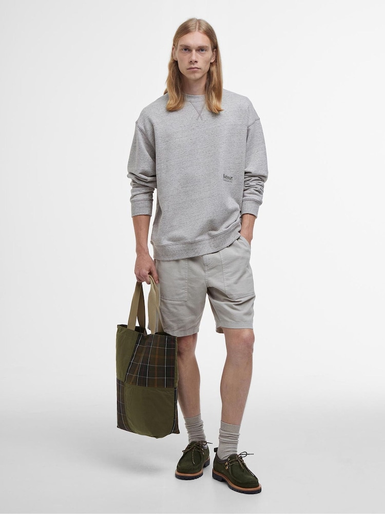 Barbour® Khaki Green Transport Patchwork Tote 100% Cotton Bag - Image 6 of 6