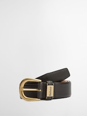 Barbour® Black Clyde Leather Belt - Image 1 of 3