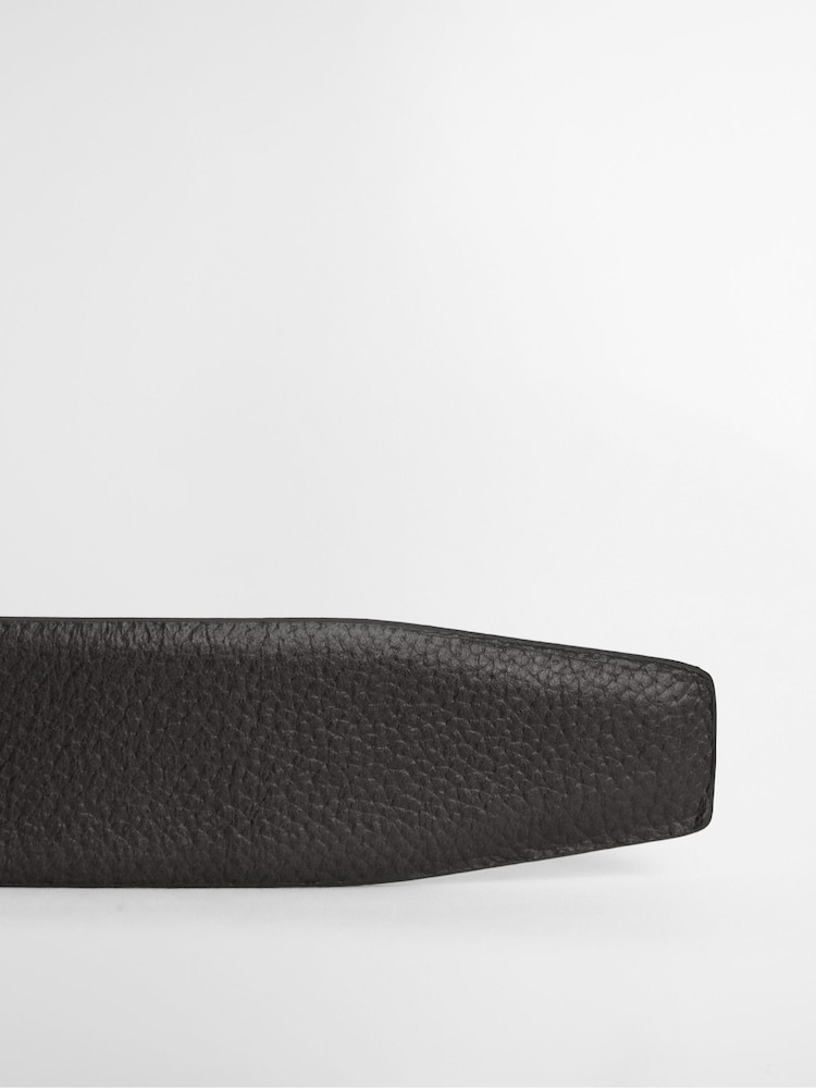 Barbour® Black Clyde Leather Belt - Image 2 of 3