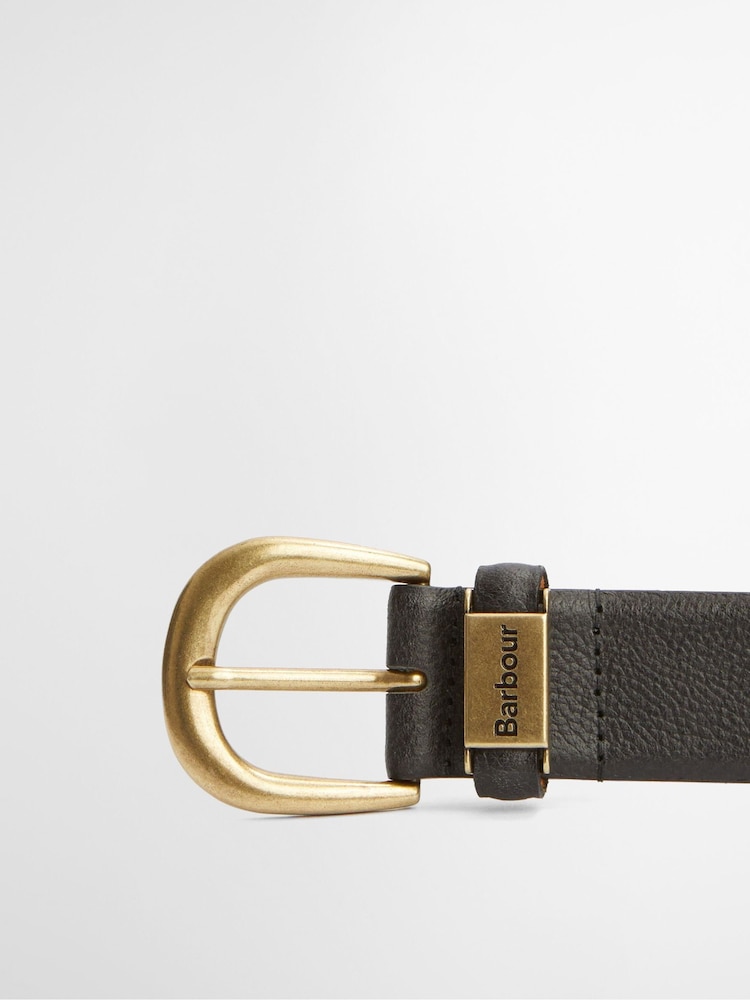 Barbour® Black Clyde Leather Belt - Image 3 of 3