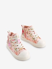 Baker by Ted Baker Girls Pink Butterfly Canvas High Top Trainers - Image 2 of 5