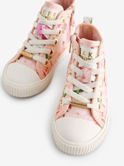 Baker by Ted Baker Girls Pink Butterfly Canvas High Top Trainers - Image 3 of 5