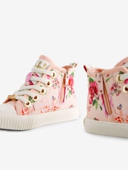 Baker by Ted Baker Girls Pink Butterfly Canvas High Top Trainers - Image 4 of 5