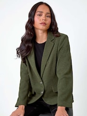 Roman Green Petite Textured Blazer Jacket - Image 4 of 5