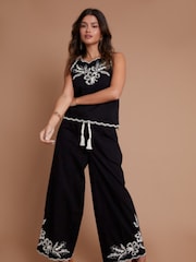 Another Sunday Sleeveless Embroidered Black Top - Image 2 of 3