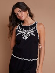 Another Sunday Sleeveless Embroidered Black Top - Image 3 of 3