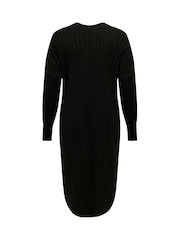 ONLY Black Curve V-Neck Midi Knitted Jumper Dress - Image 2 of 3