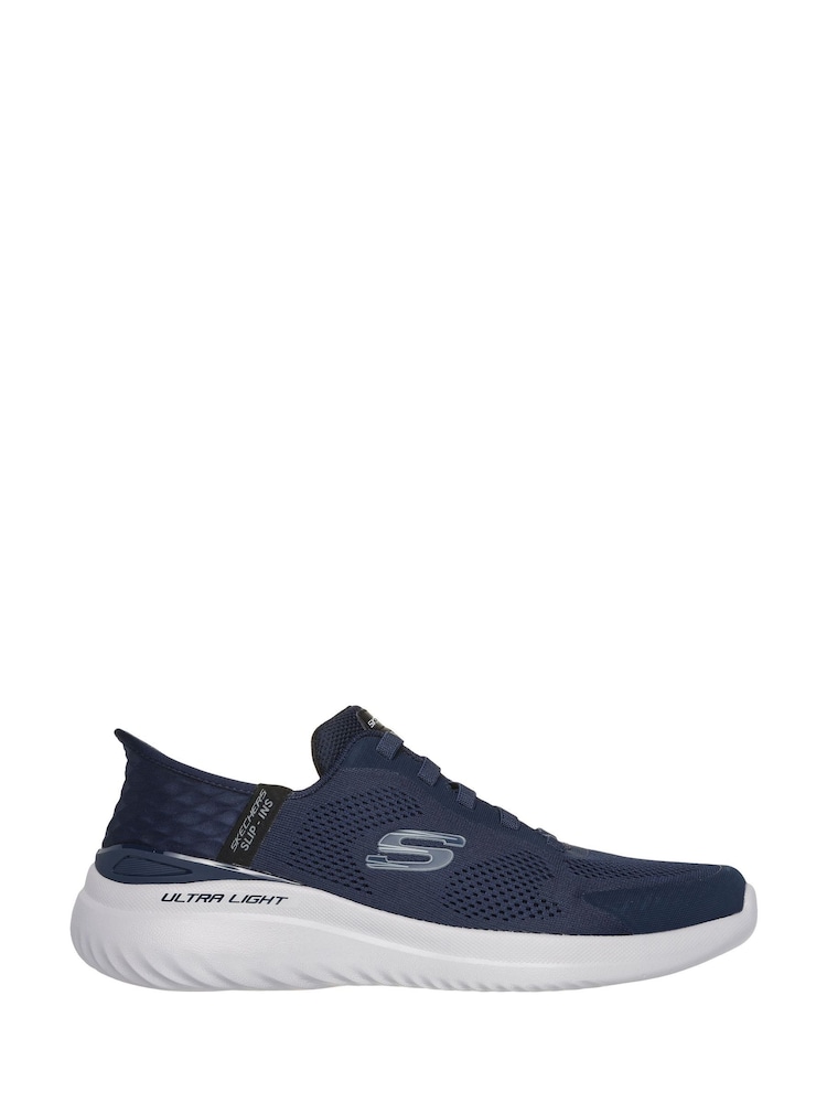 Skechers Blue Wide Fit Slip Ins Bounder 2.0 Emerged Trainers - Image 1 of 5