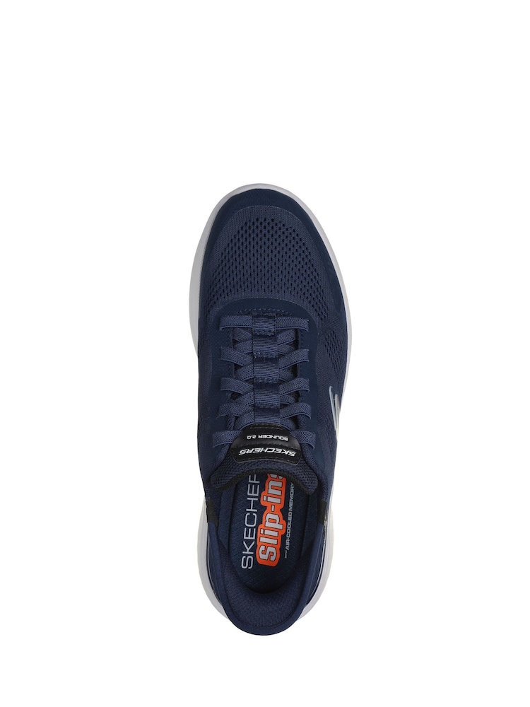 Skechers Blue Wide Fit Slip Ins Bounder 2.0 Emerged Trainers - Image 5 of 5