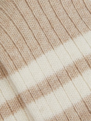 Reiss Oatmeal Carina Wool Blend Ribbed Crew Socks - Image 2 of 2
