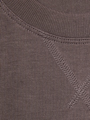 Reiss Dark Mink Finley Thermal Jersey Relaxed T-Shirt - Image 6 of 6