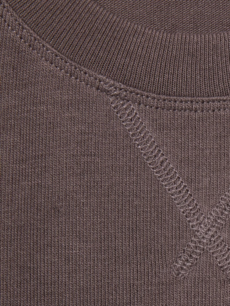 Reiss Dark Mink Finley Thermal Jersey Relaxed T-Shirt - Image 6 of 6
