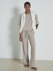 Fawn - Reiss Finley Thermal Jersey Relaxed T-Shirt - Image 3 of 6
