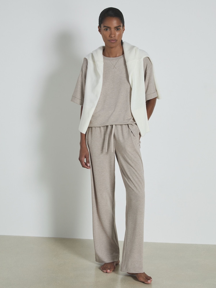 Fawn - Reiss Finley Thermal Jersey Relaxed T-Shirt - Image 3 of 6