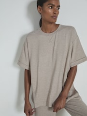 Fawn - Reiss Finley Thermal Jersey Relaxed T-Shirt - Image 4 of 6