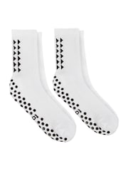 Totes White Gripper Sport Socks 2 Pair Pack - Image 1 of 5