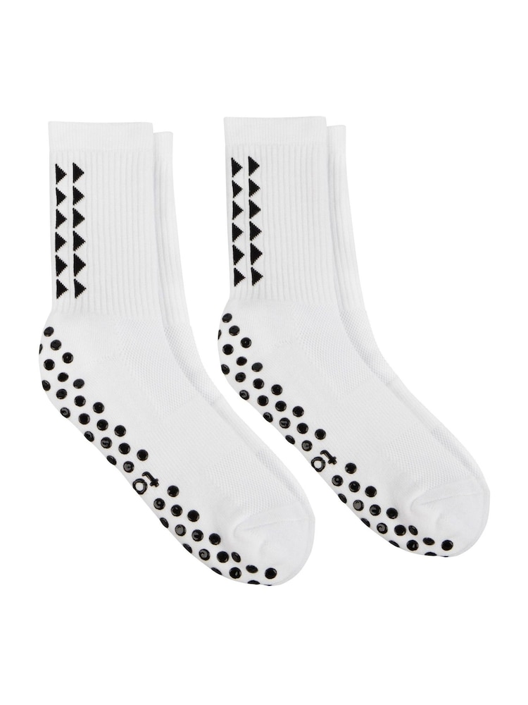 Totes White Gripper Sport Socks 2 Pair Pack - Image 1 of 5