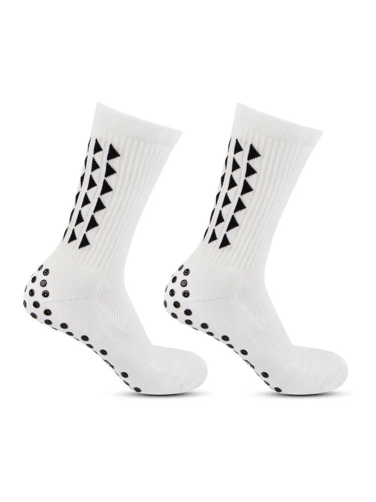 Totes White Gripper Sport Socks 2 Pair Pack - Image 5 of 5