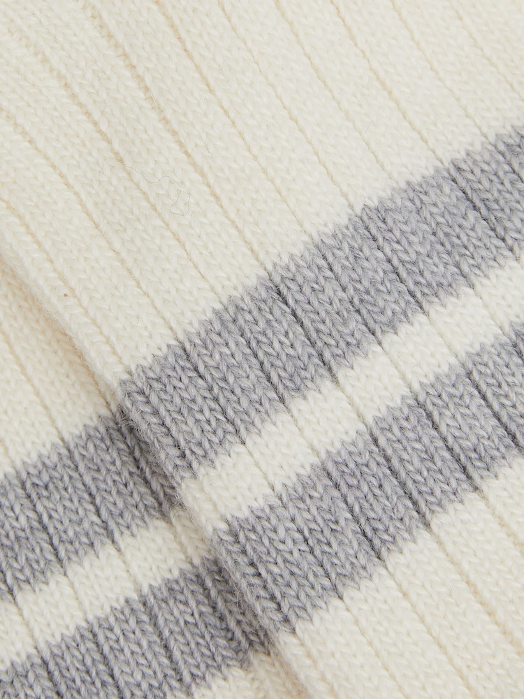 Reiss Ivory Carina Wool Blend Ribbed Crew Socks - Image 2 of 2