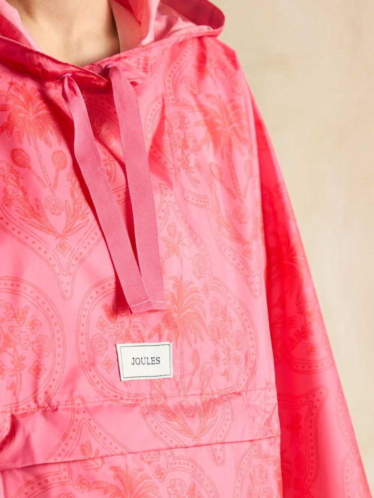 Joules Elstow Pink Packable Poncho with Hood - Image 5 of 9