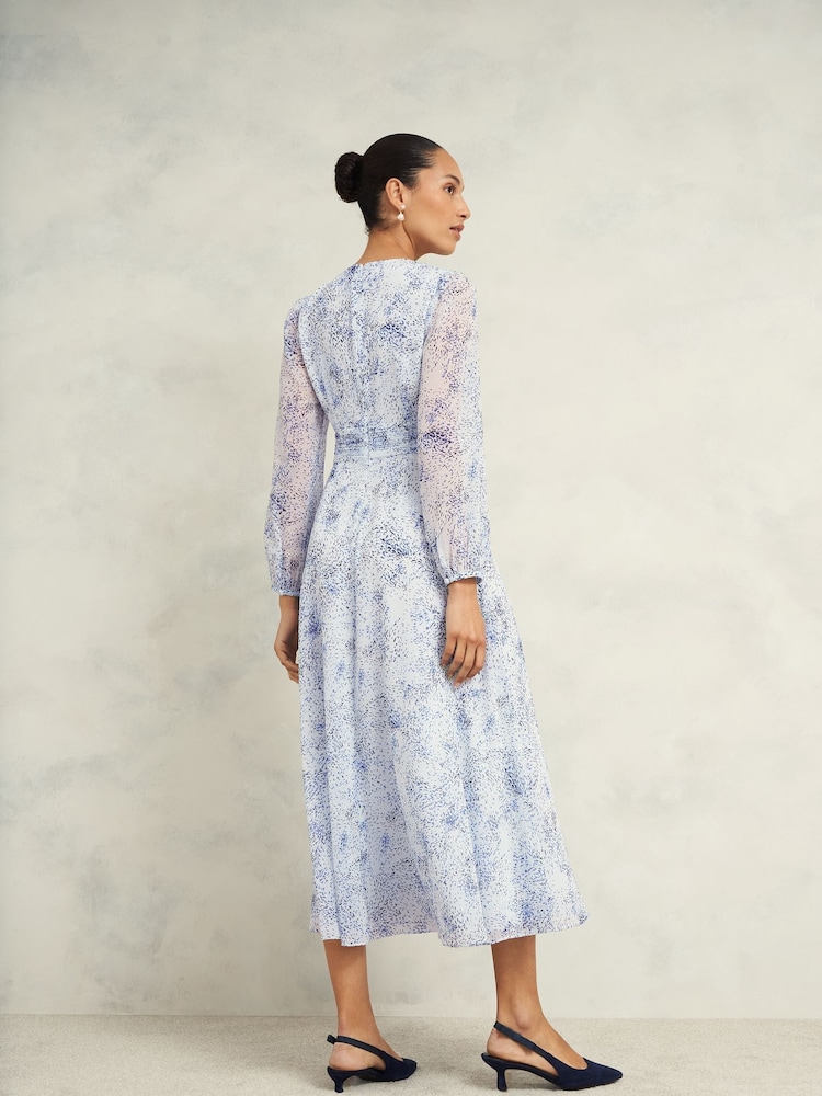 Hobbs Blue Mariette Dress - Image 2 of 3 Hobbs Blue Mariette Dress - Image 2 of 3