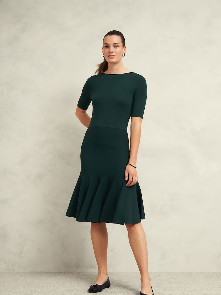 Hobbs Green Abbie Knitted Dress - Image 1 of 3