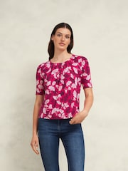 Hobbs Pink Jacqueline Printed Top - Image 1 of 3