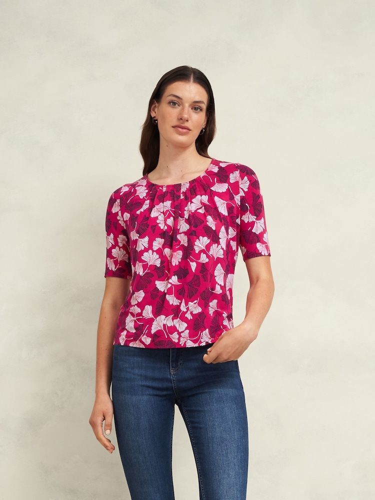 Hobbs Pink Jacqueline Printed Top - Image 1 of 3 Hobbs Pink Jacqueline Printed Top - Image 1 of 3