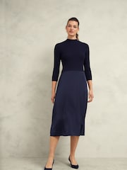 Hobbs Blue Trina Knitted Dress - Image 1 of 3