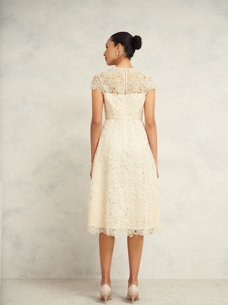 Hobbs Cream Johanna Lace Dress - Image 2 of 3 Hobbs Cream Johanna Lace Dress - Image 2 of 3