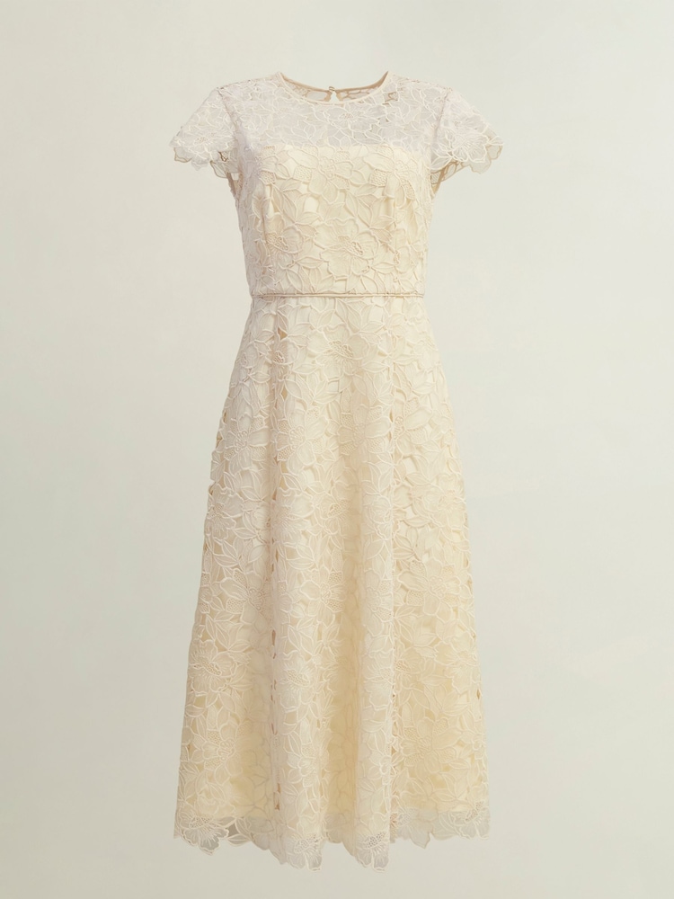 Hobbs Cream Johanna Lace Dress - Image 3 of 3 Hobbs Cream Johanna Lace Dress - Image 3 of 3