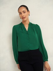 Hobbs Green Peony Blouse - Image 1 of 1