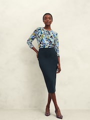 Hobbs Brown Julia Printed Top - Image 1 of 3