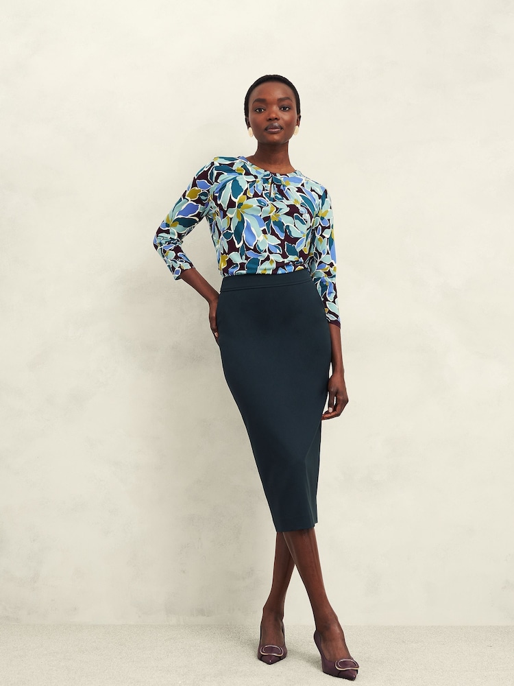 Hobbs Brown Julia Printed Top - Image 1 of 3