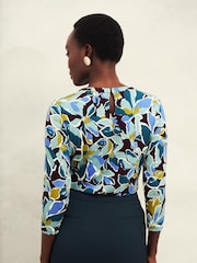 Hobbs Brown Julia Printed Top - Image 2 of 3