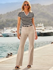 Sosandar Natural Denim Wide Leg Jeans - Image 1 of 5
